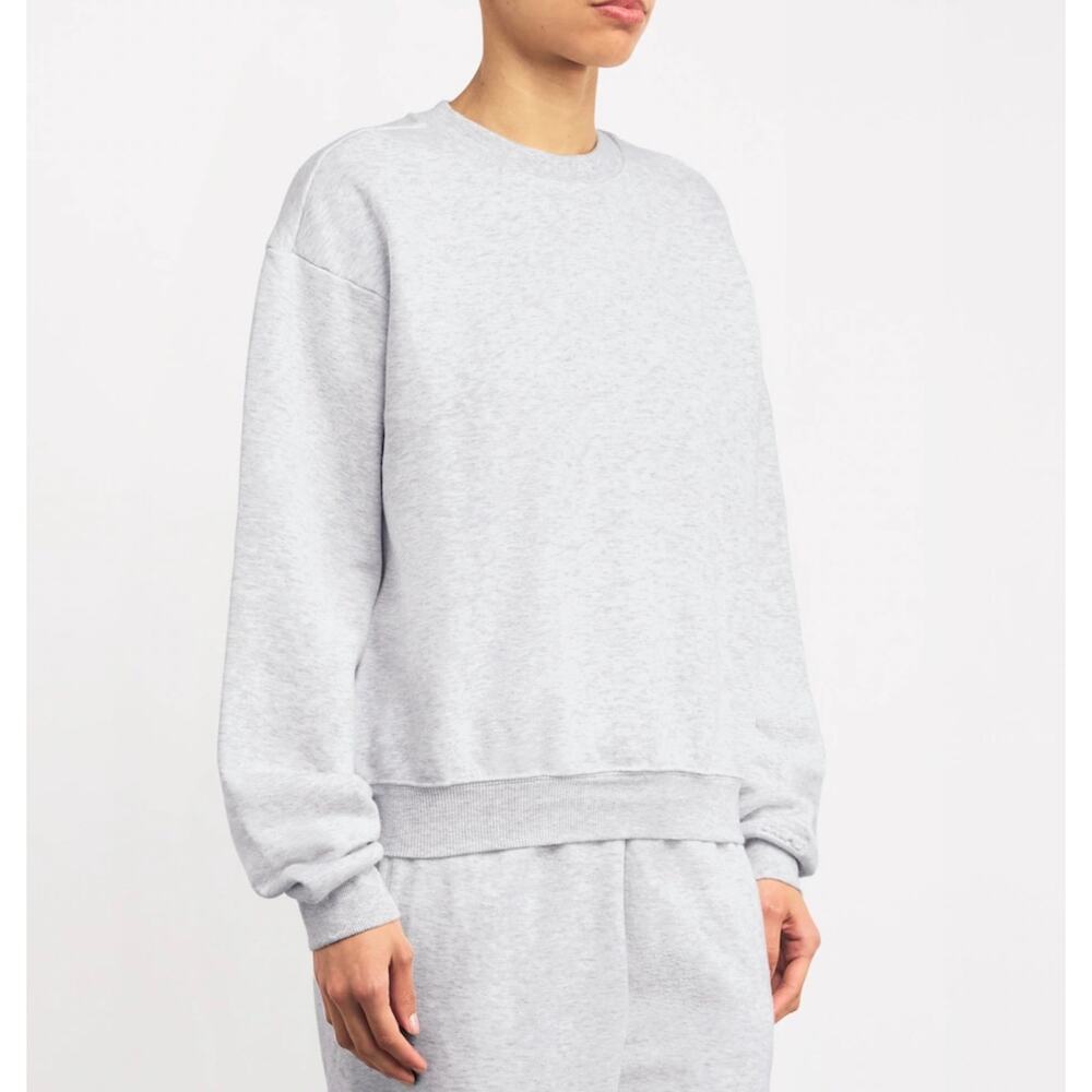 Skims Classic Gray Cotton-Blend Fleece Sweatshirt - Medium